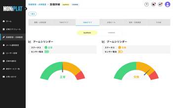 MONiPLAT モニプラット画面:シールモートのステータス画面
